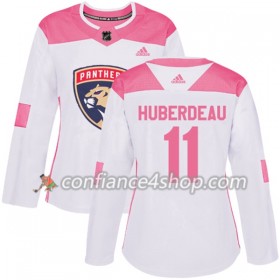Adidas Maillot de Hockey Florida Panthers Jonathan Huberdeau 11 2017-2018 Blanc Rose Fashion Authentic - Femme